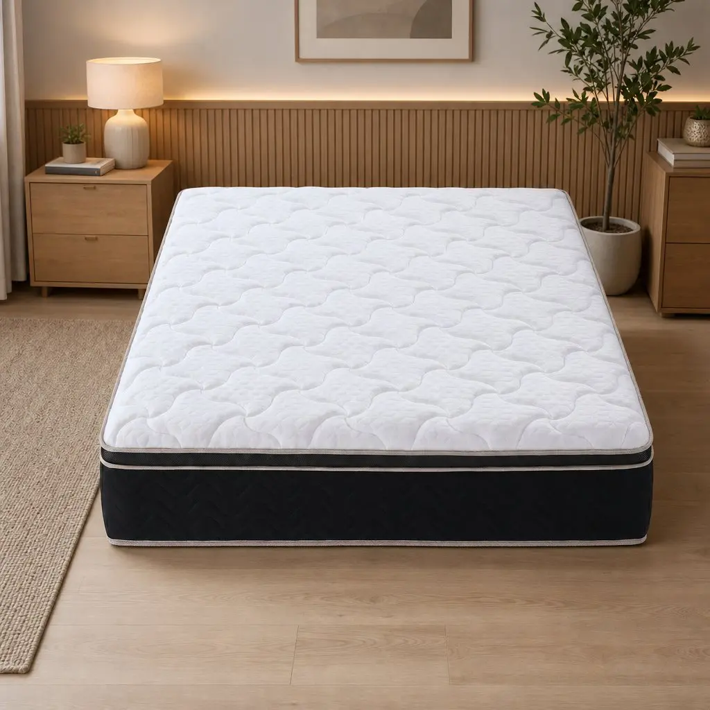 King Size Mattress Black 35cm Firm Pocket Spring Copper Memory Foam Euro Top