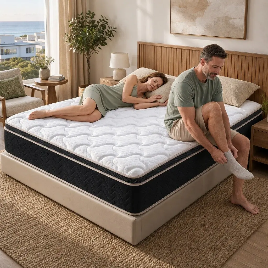 King Size Mattress Black 35cm Firm Pocket Spring Copper Memory Foam Euro Top