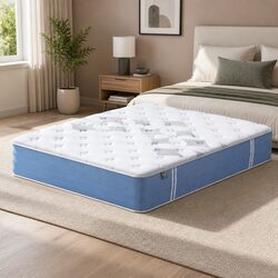 King Size Mattress 25cm Pocket Spring Medium Firm Euro Top Bed Sleep Support