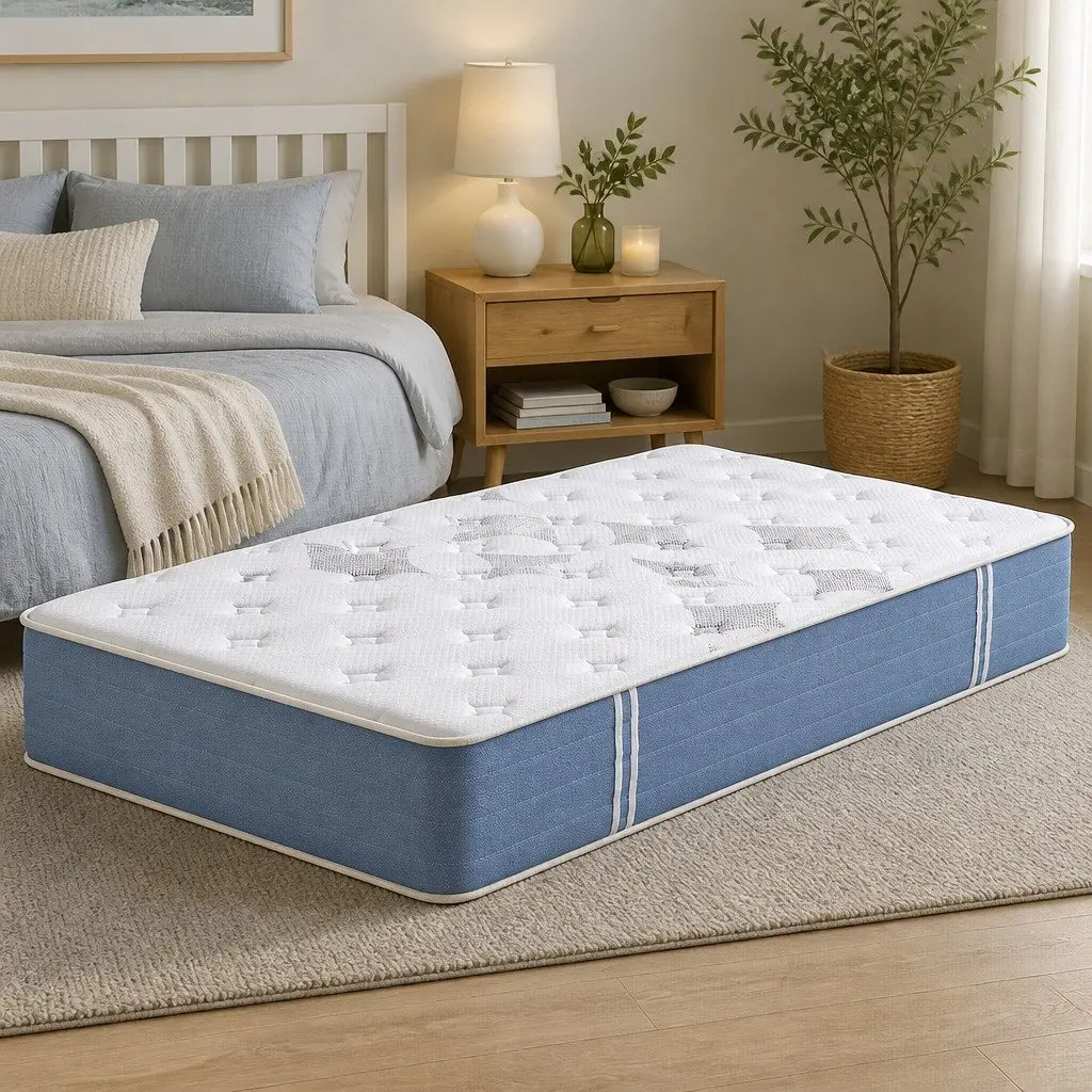 25cm Single Mattress Pocket Spring Euro Top Medium Firm Breathable Bamboo Fibre