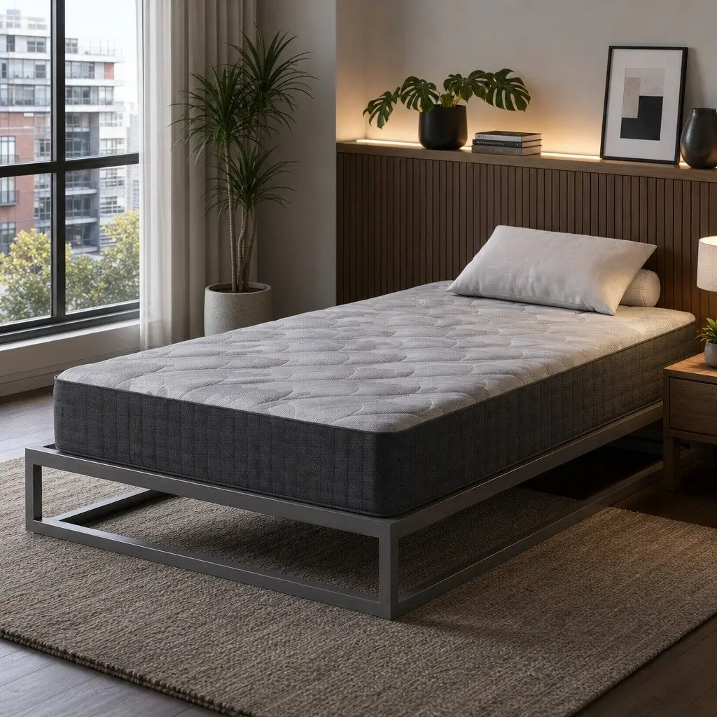 King Single Mattress Grey 30cm Pocket Spring 5-Zone Support Breathable Knitted Fabric