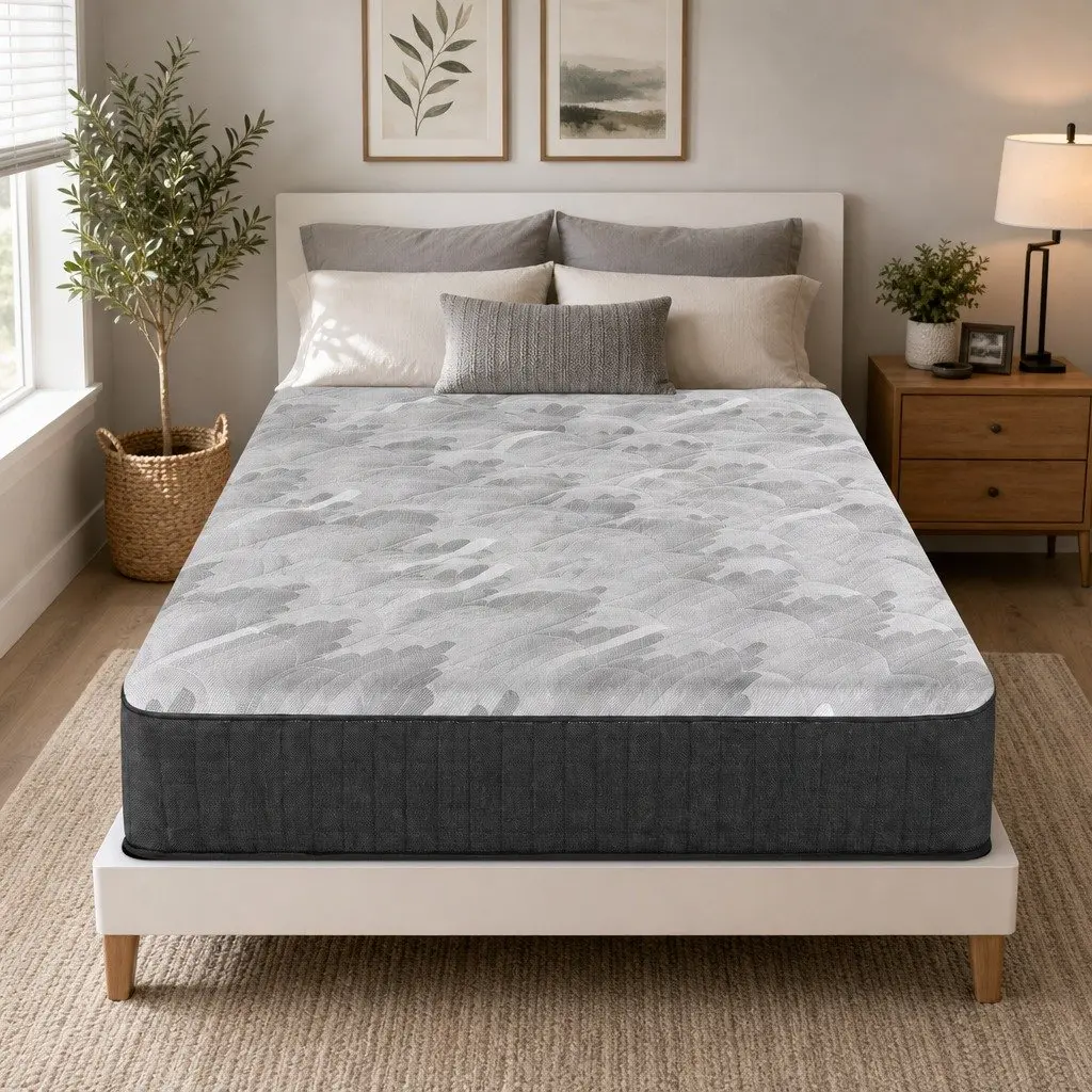 King Single Mattress Grey 30cm Pocket Spring 5-Zone Support Breathable Knitted Fabric