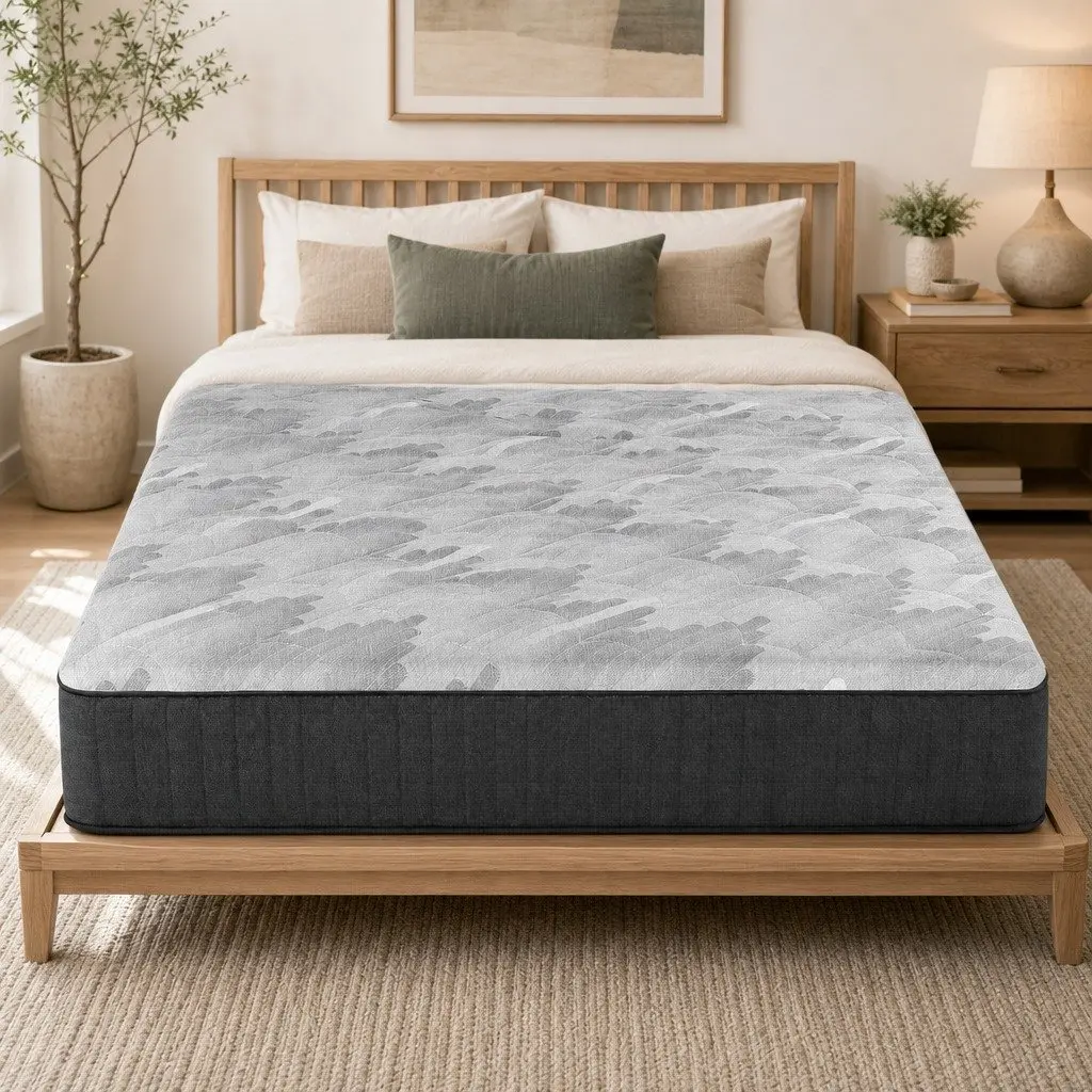 Double Mattress Grey 30cm Pocket Spring 5-Zone Support Firm Comfort Breathable