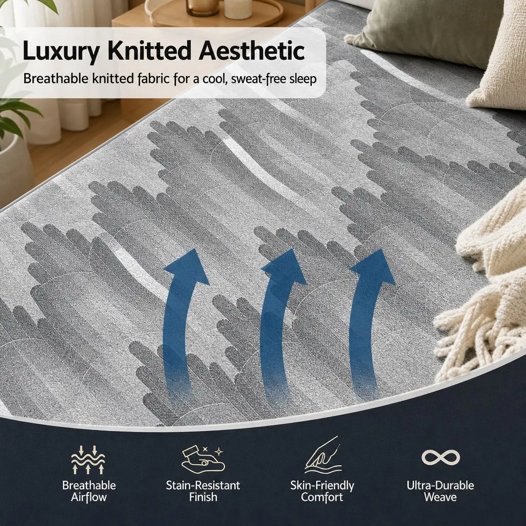 Single Mattress Grey 30cm Firm Breathable Fabric Pocket Spring 5-Zone Support