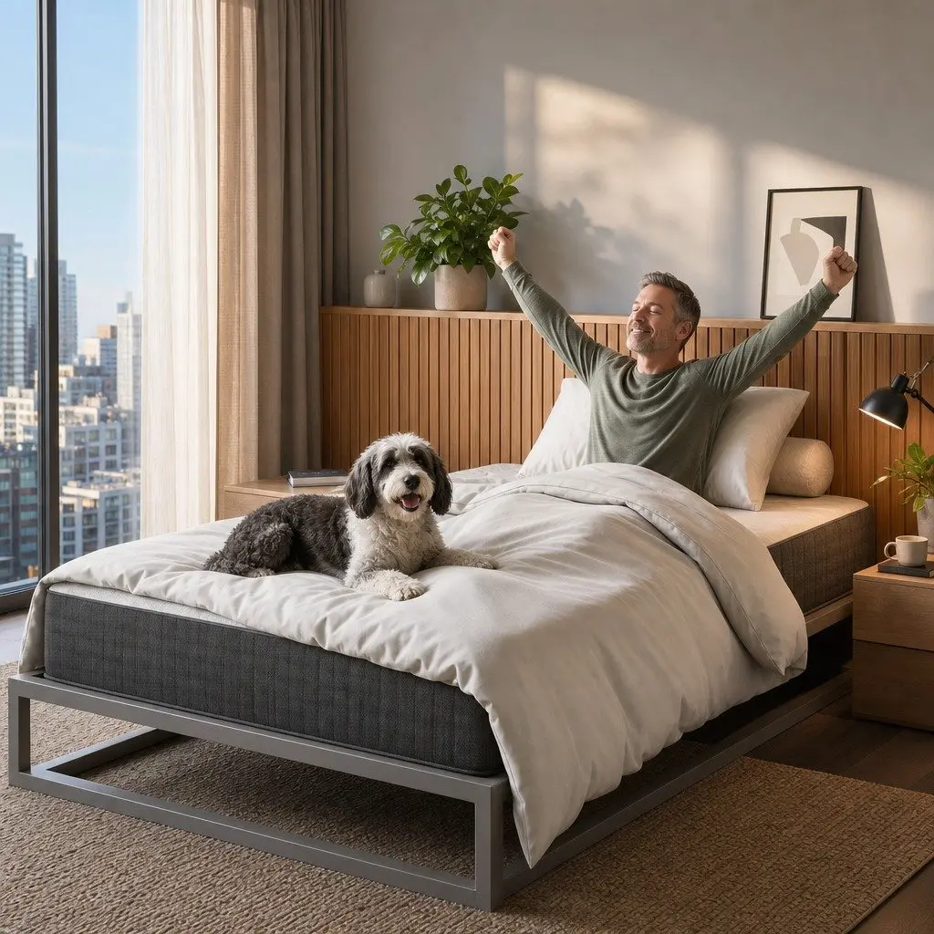 Single Mattress Grey 30cm Firm Breathable Fabric Pocket Spring 5-Zone Support
