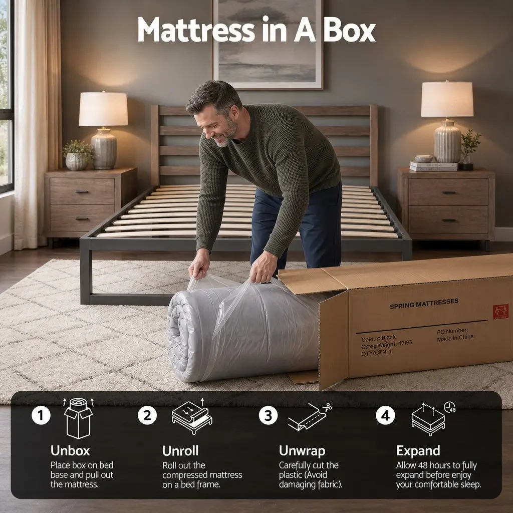 Single Mattress Grey 30cm Firm Breathable Fabric Pocket Spring 5-Zone Support