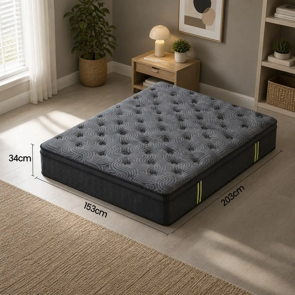 34cm Thick Queen Mattress with Ergonomic Support