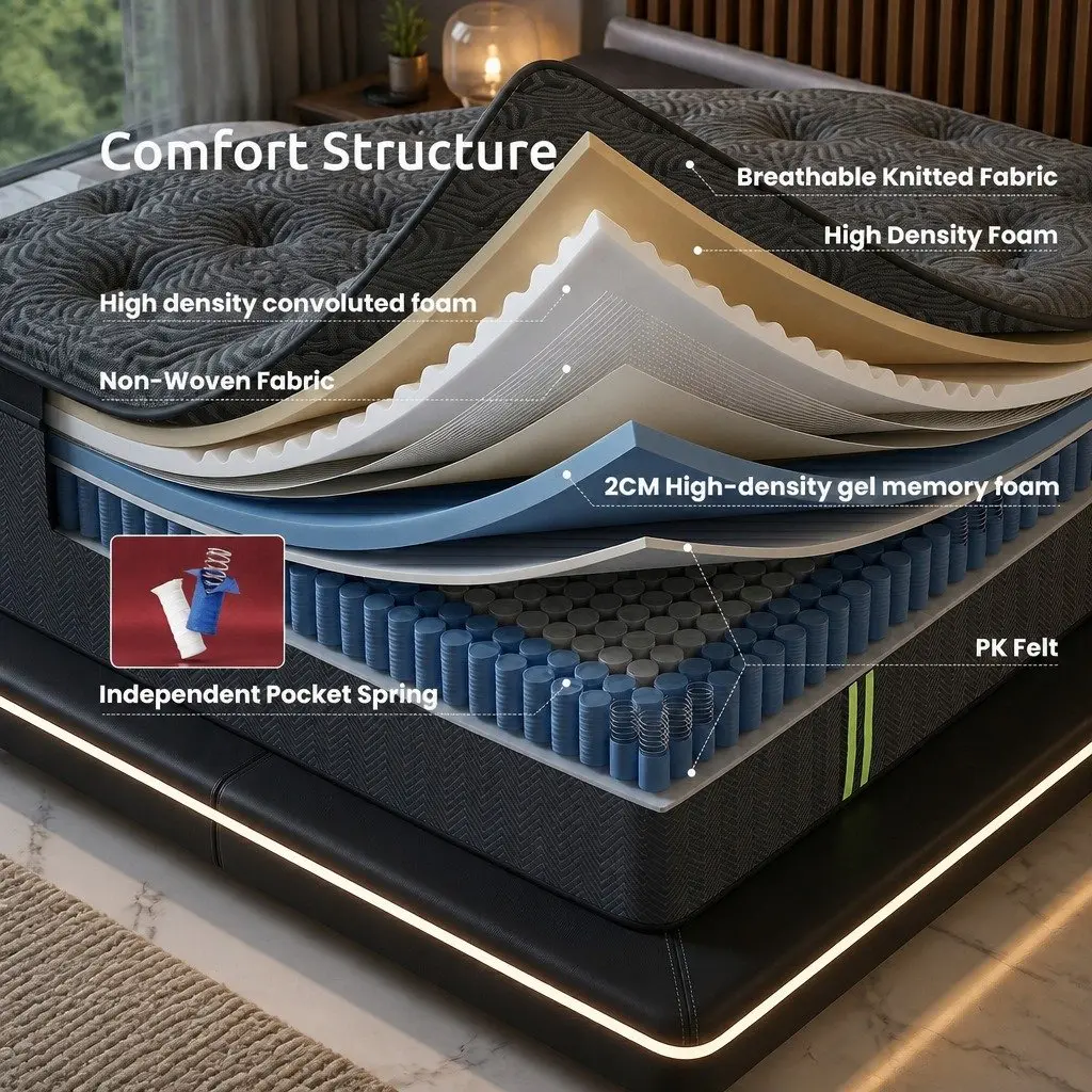 34cm Thick Queen Mattress with Ergonomic Support