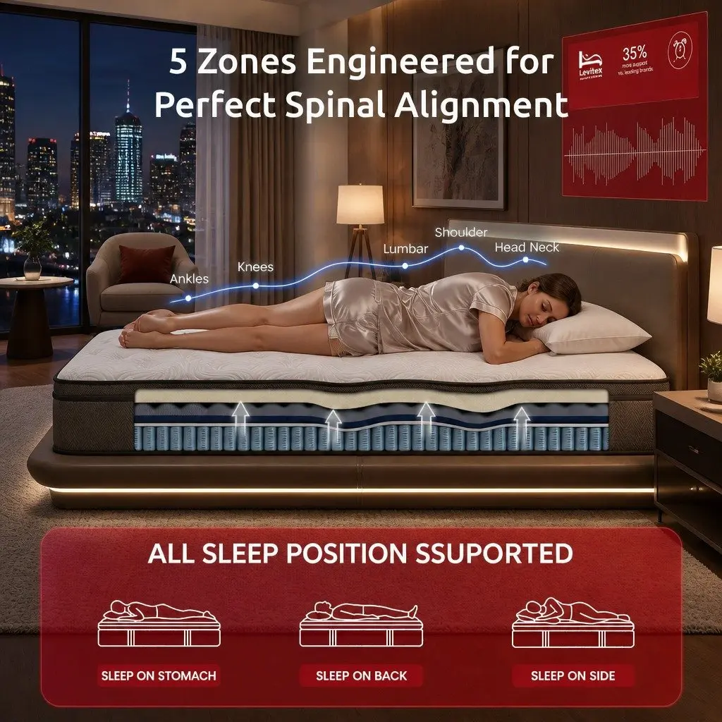 34cm Thick Queen Mattress with Ergonomic Support