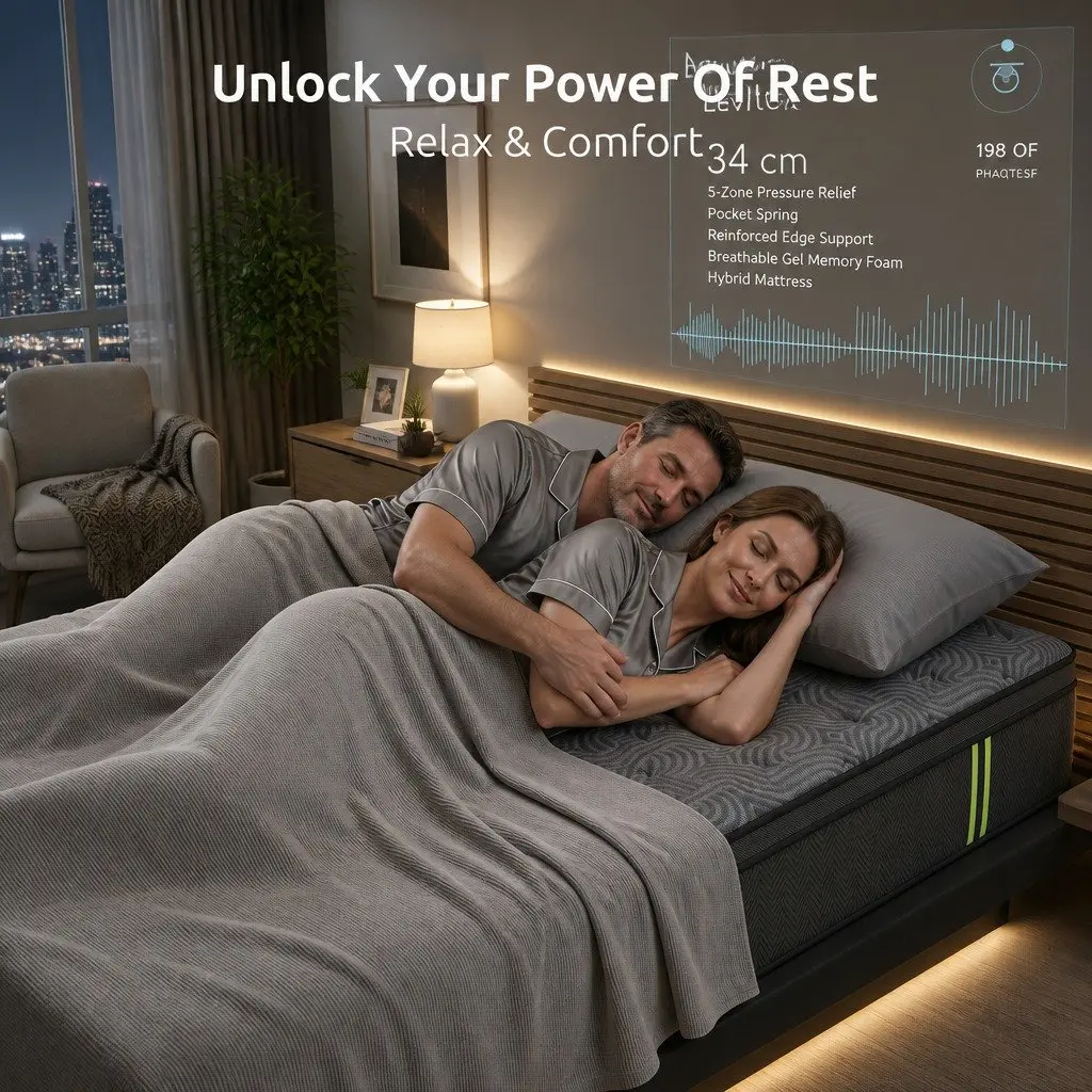 34cm Thick Queen Mattress with Ergonomic Support