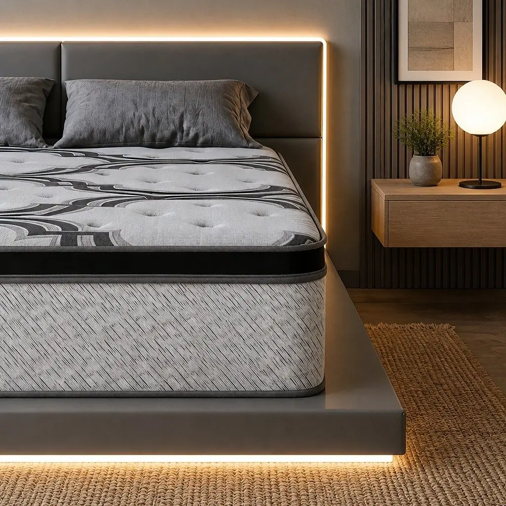 Queen Mattress 34cm Hybrid Pocket Spring Latex Memory Foam 5-Zone Extra Firm
