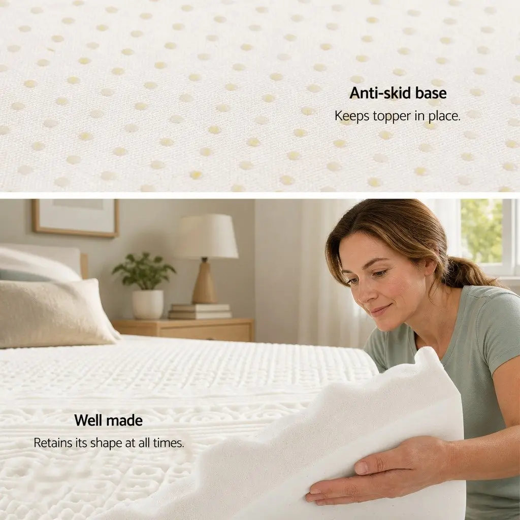 Memory Foam Mattress Topper Blue 8cm 11-Zone Contoured Support