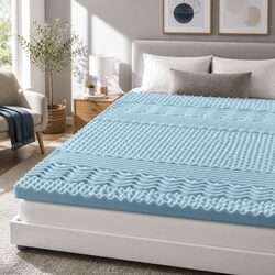 Compact 7-Zone Memory Foam Mattress Topper - Easy Setup