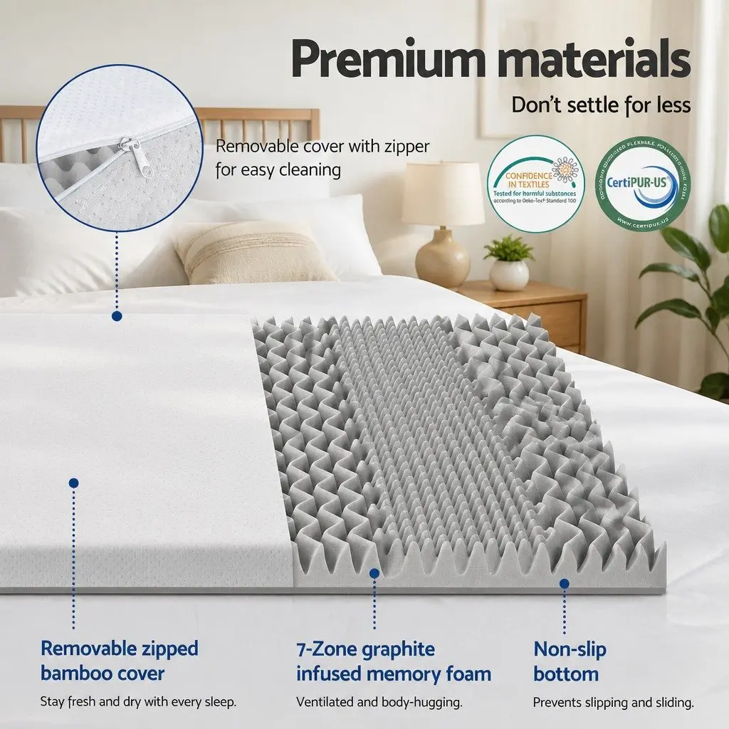 8cm Memory Foam Mattress Topper with Graphite Infusion