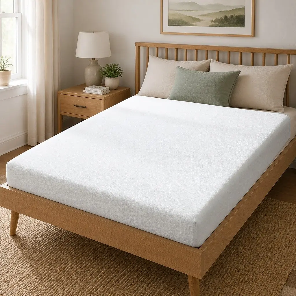 Memory Foam Mattress Topper Blue Single Bed 10cm Cool Gel Bamboo Cover