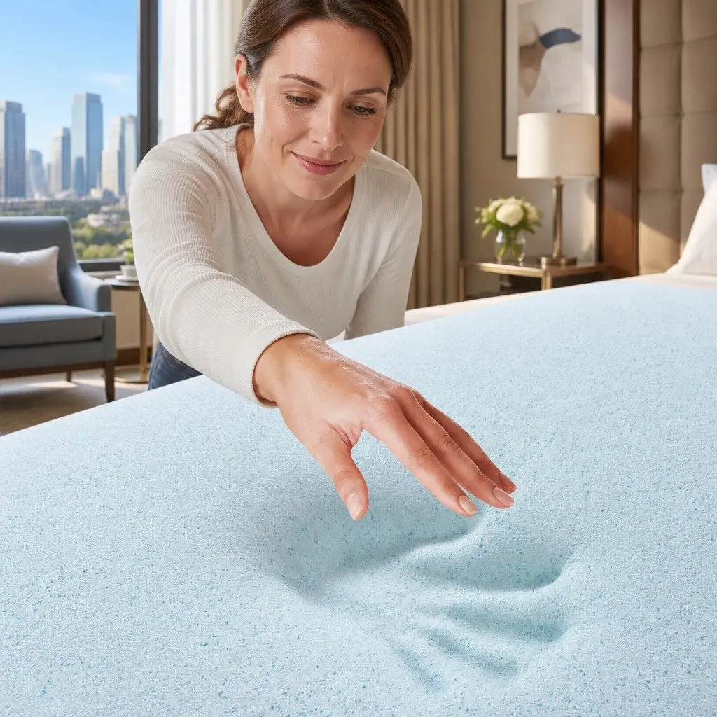 Memory Foam Mattress Topper White Double 5cm Gel Infused Pressure Relief Bamboo Cover