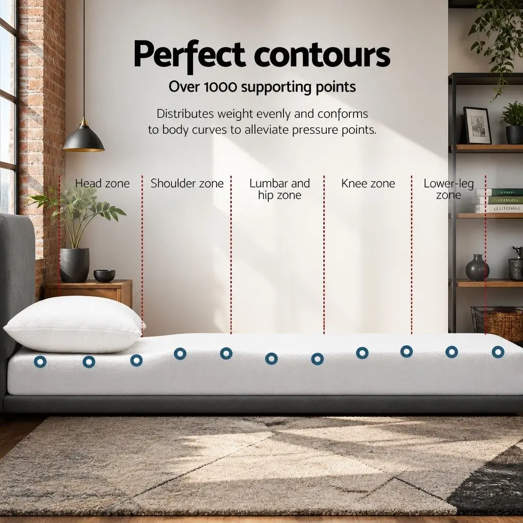 Memory Foam Mattress Topper Double Bed Cool Gel 8cm Breathable Bamboo Cover