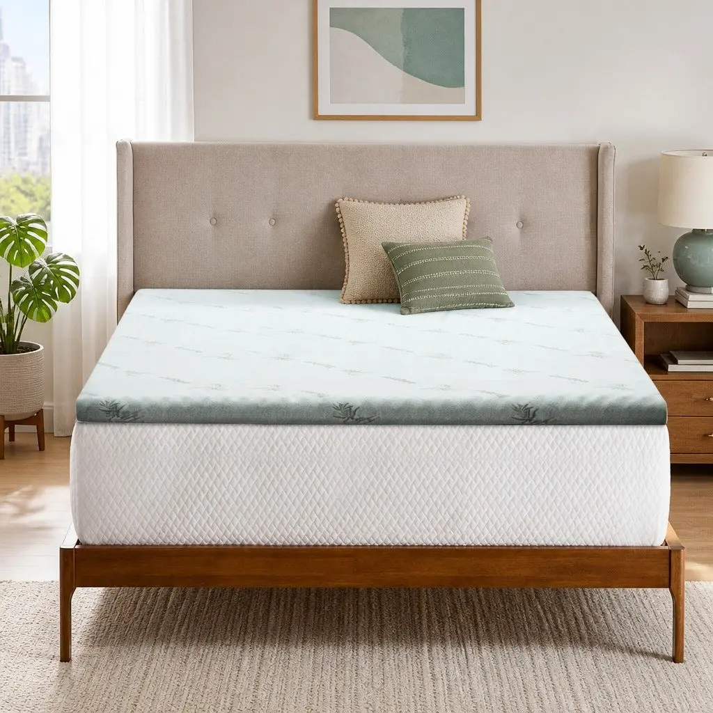Memory Foam Mattress Topper Queen Gel-Infused Cool Sleep 8cm Pressure Relief
