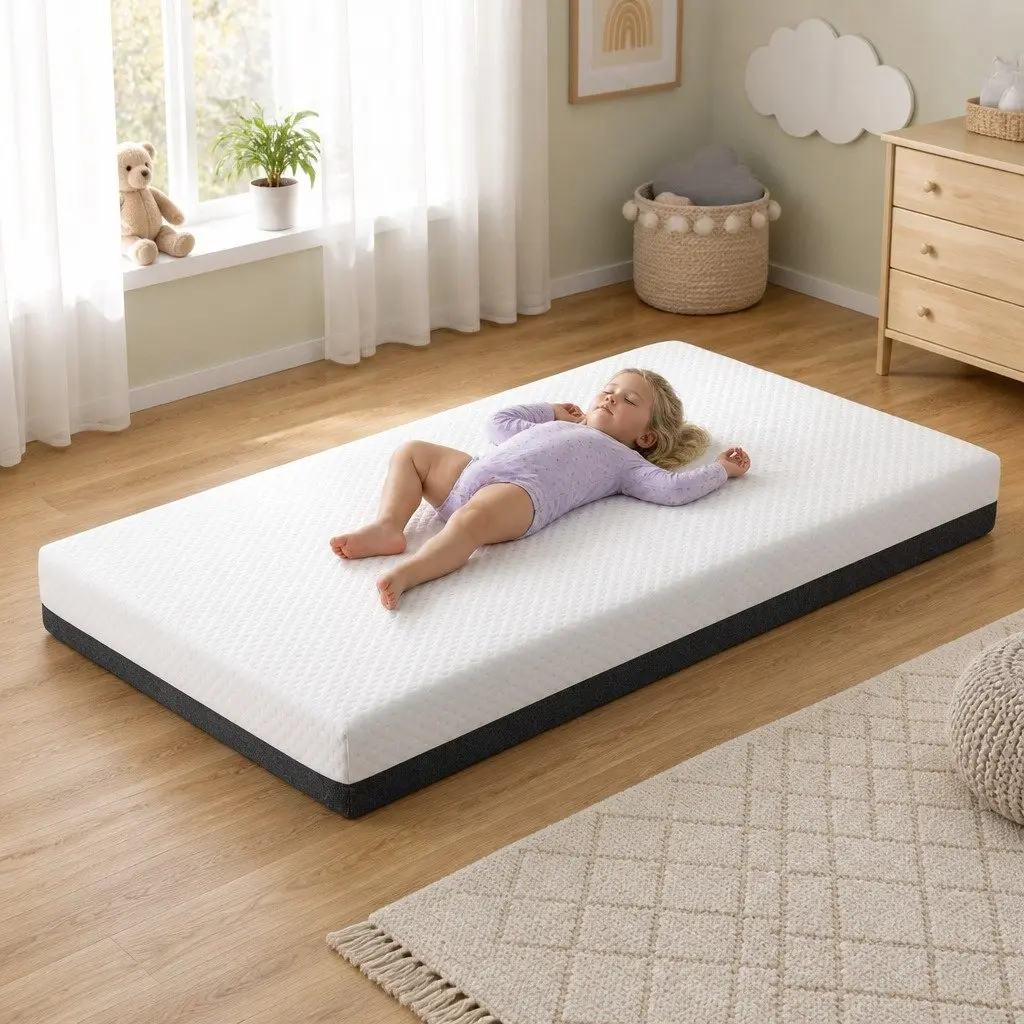 Cot Mattress White Grey 13cm Thick Gel Memory Foam Double-Sided Breathable Hypoallergenic