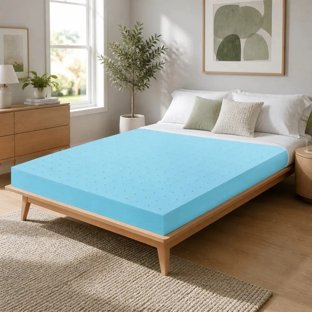 Memory Foam Mattress Topper 12cm Ventilated Gel Cool Bamboo Cover Double Bed