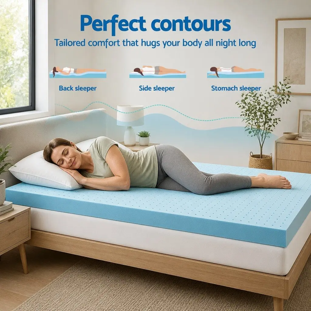 Memory Foam Mattress Topper 12cm Ventilated Gel Cool Bamboo Cover Double Bed