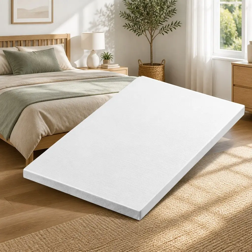 Memory Foam Mattress Topper Blue King Single 8cm Ventilated Cool Gel Breathable