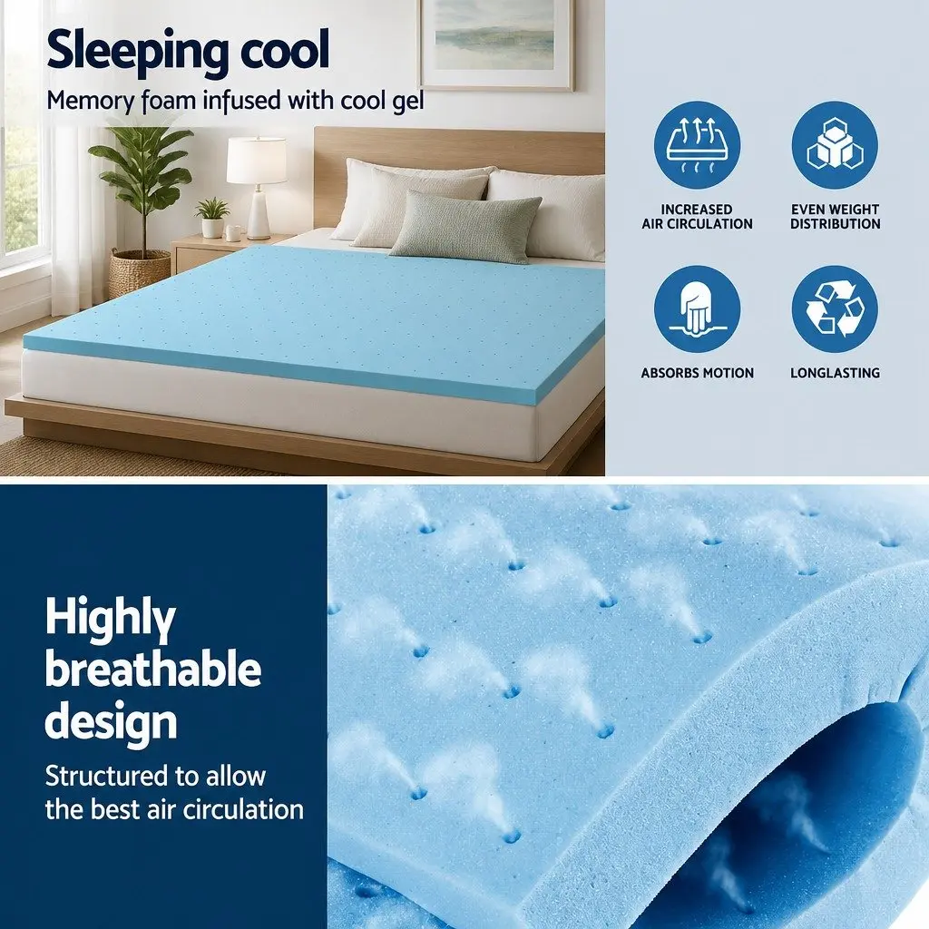 5cm Memory Foam Mattress Topper with Bamboo Cover