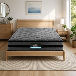 King Single Pocket Spring Mattress 22cm Medium Firm Breathable Hypoallergenic