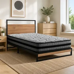 Compact and Comfortable Single Bed Frame with Mattress