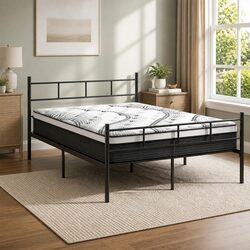 Double Metal Bed Frame and Euro Top Mattress Package