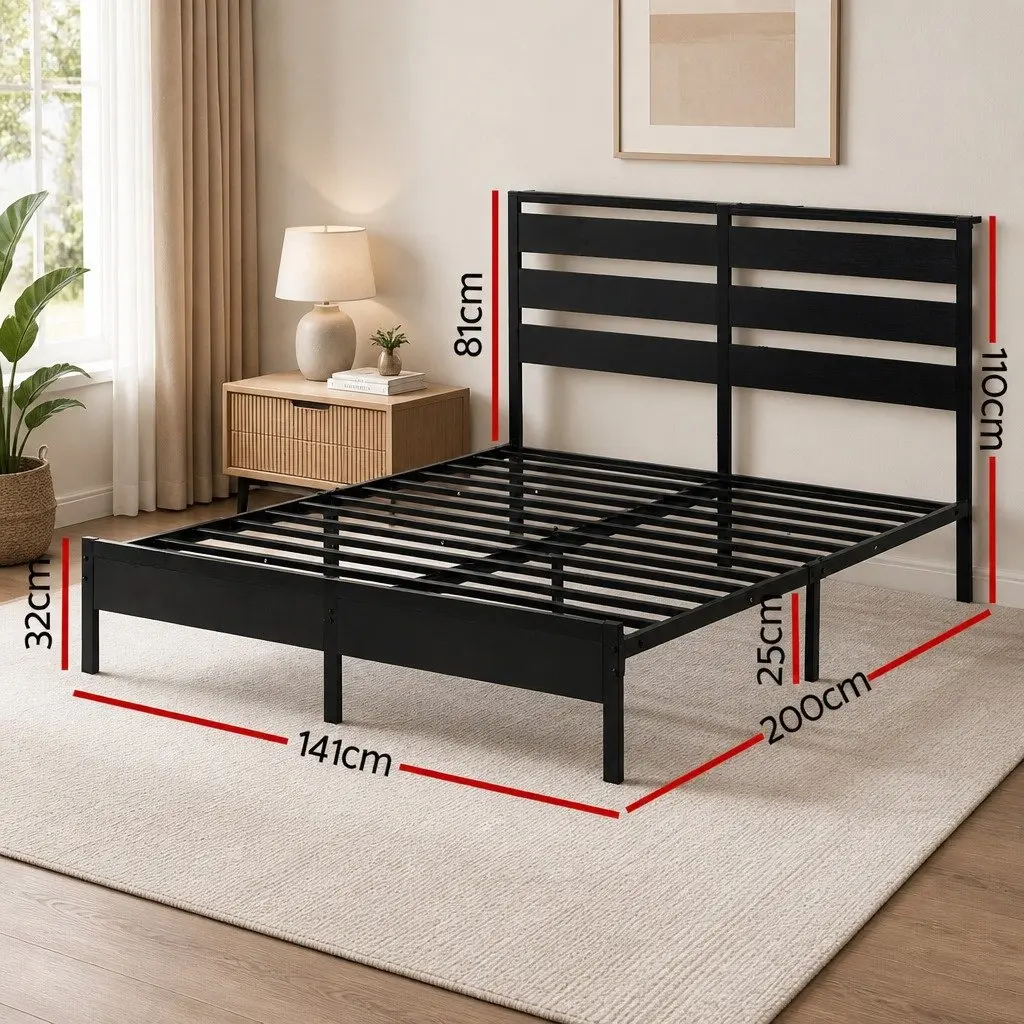 Black Metal Double Bed Frame