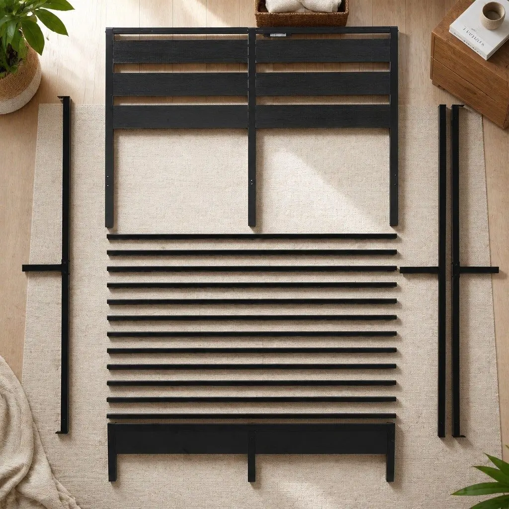 Black Metal Double Bed Frame