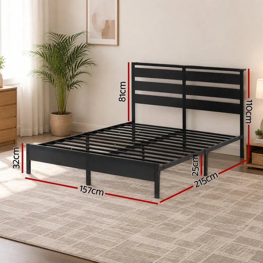 Queen Size Bed Frame with LED Lighting