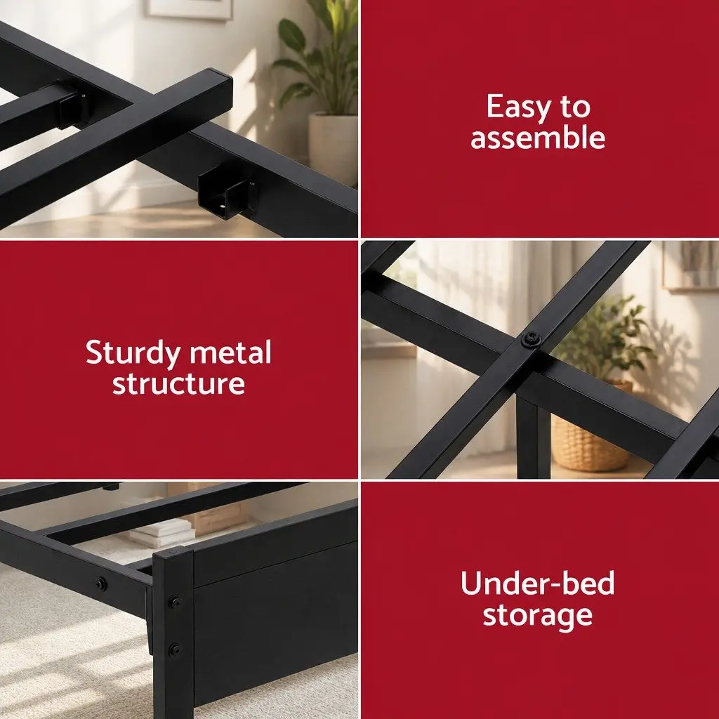 Queen Size Bed Frame with LED Lighting