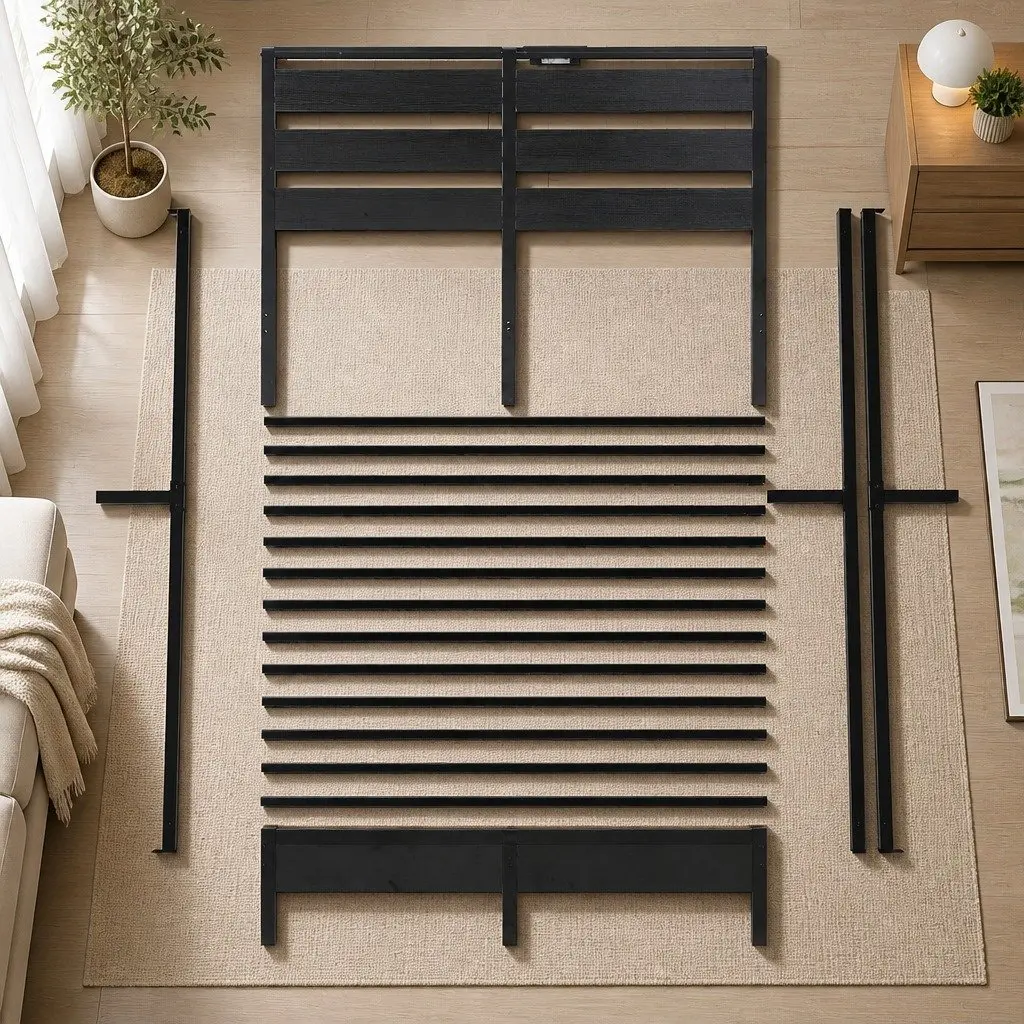 Queen Size Bed Frame with LED Lighting