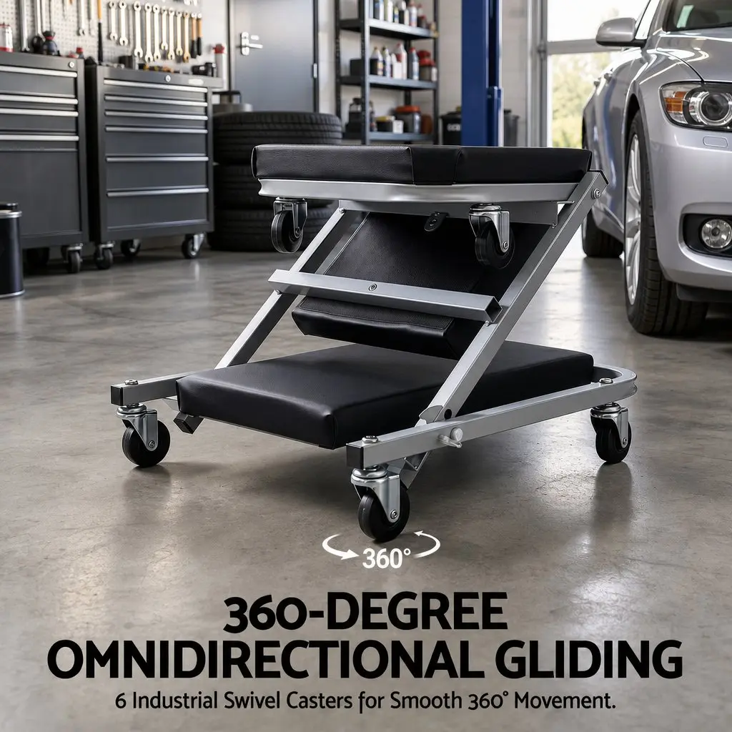 Garage Creeper 2-in-1 Mechanic Stool Rolling Automotive Repair Workshop