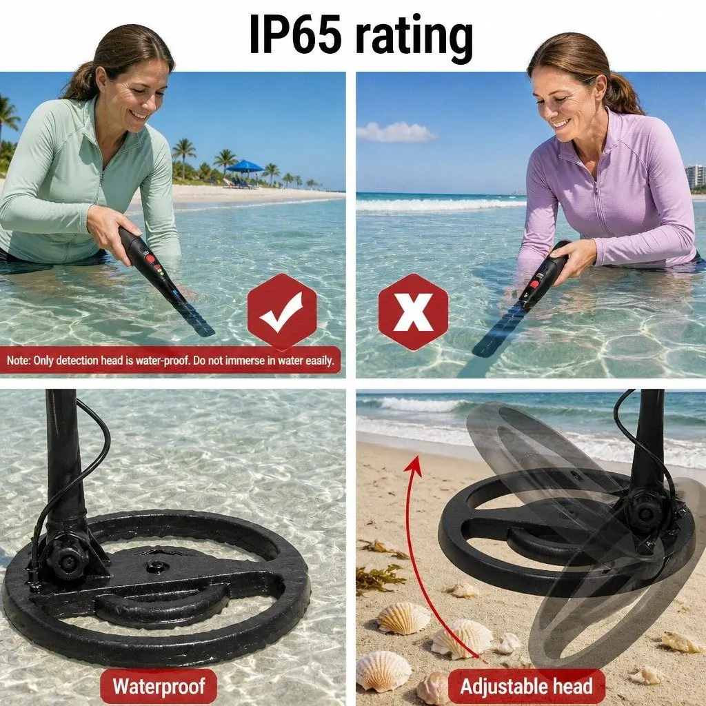 Metal Detector Pinpointer Set Black 160mm Sensitivity Water Resistant Underwater Detection
