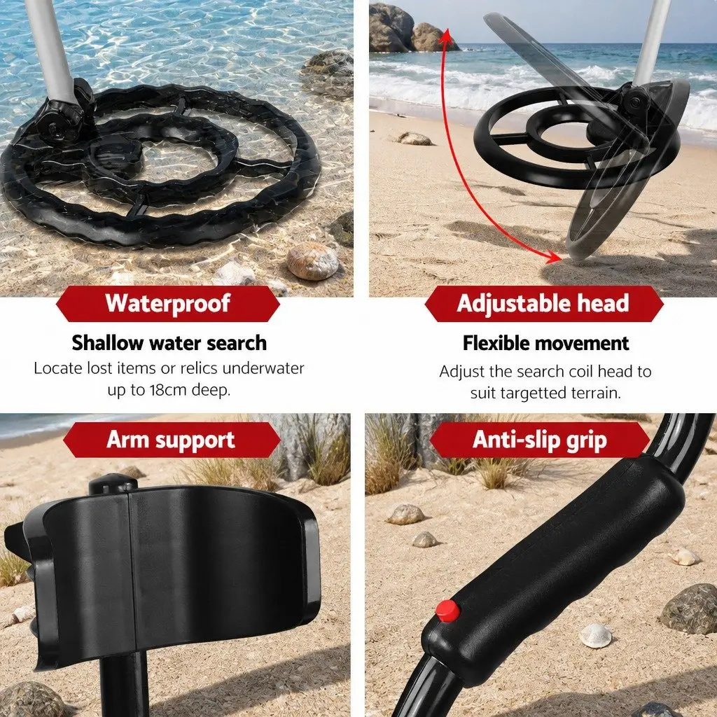 Metal Detector Pinpointer Black 180MM Deep Sensitive Waterproof 360° Side-Scan Detection
