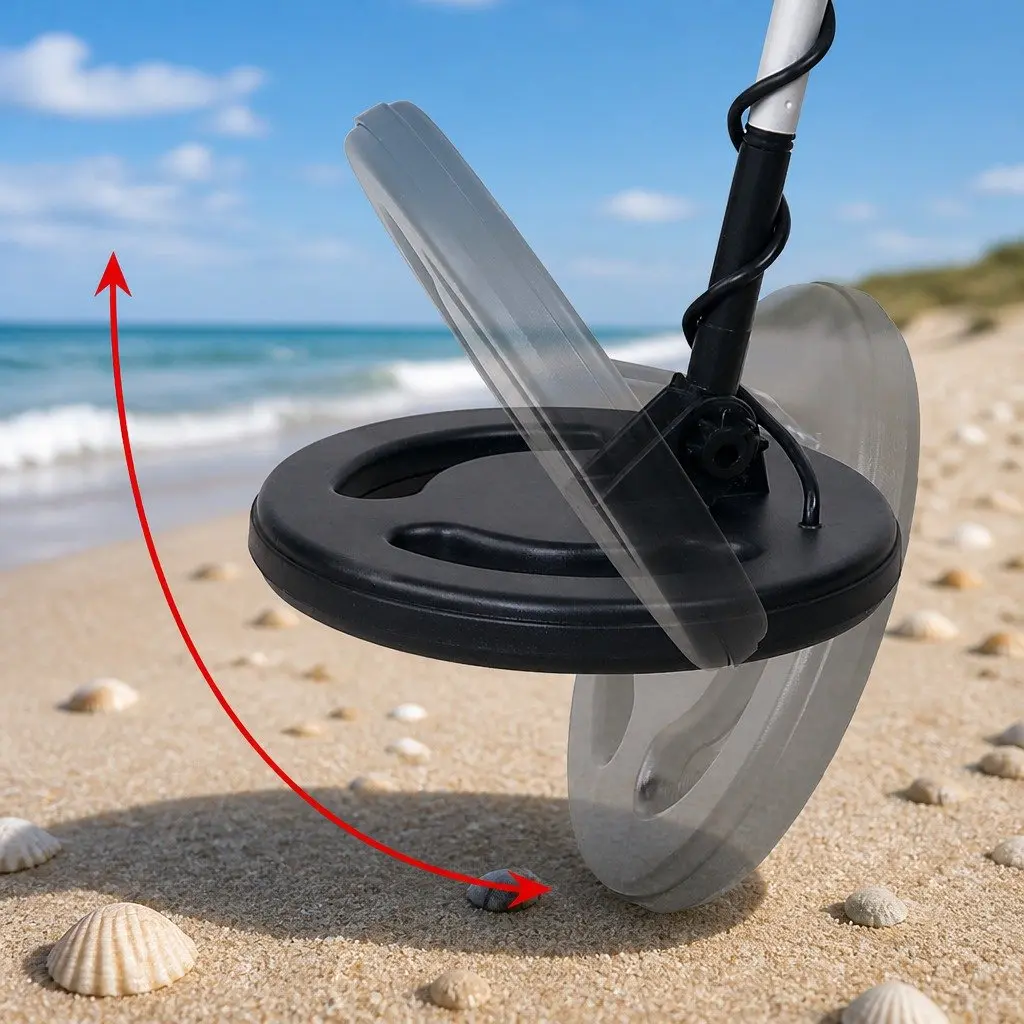 Metal Detector Black 180MM Waterproof LCD Display Adjustable Shaft Treasure Hunter