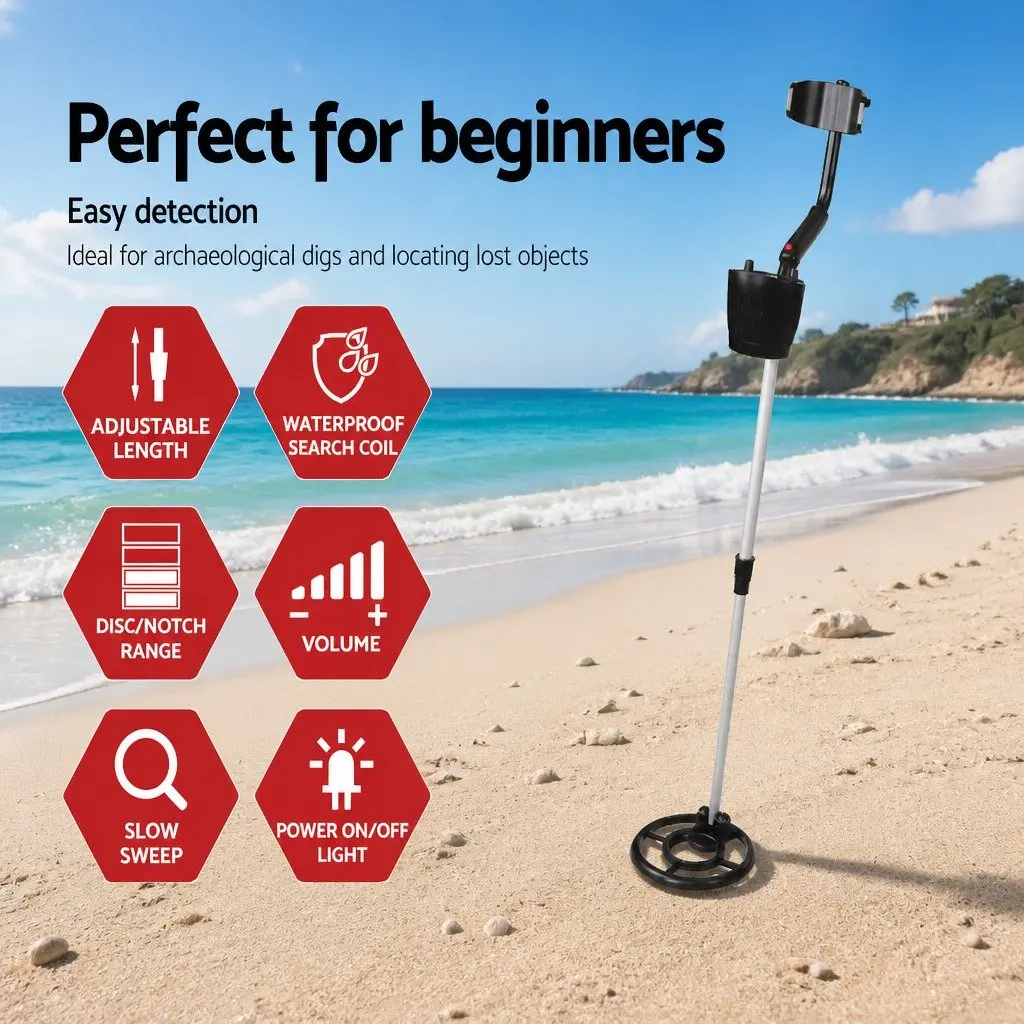 Metal Detector Black 180MM Waterproof Search Coil Adjustable Length