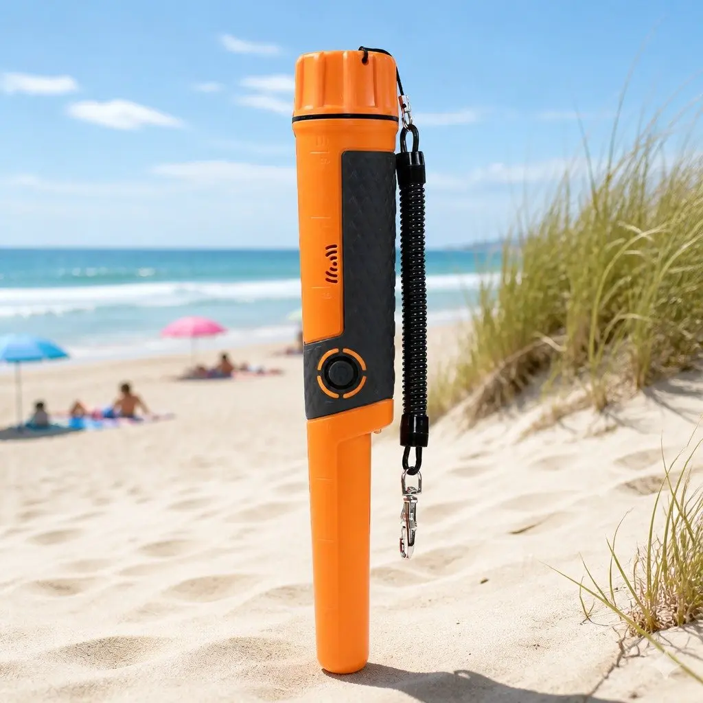 Metal Detector Black and Orange 40MM Handheld Waterproof Pinpointer with 360 Degree Side Scan Detection