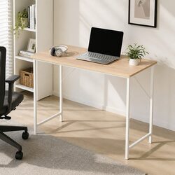 Computer Desk 100CM Home Office Workstation Oak White Modern Design