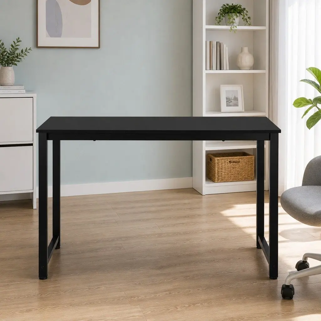 Computer Desk Black Metal Frame 120CM Wide Sturdy Construction