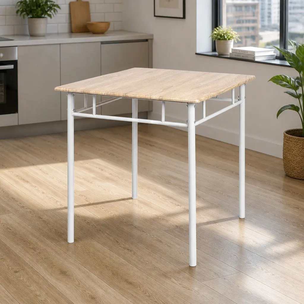 Dining Table and Chairs Set Natural 3 Piece Industrial Style Kitchen Furniture