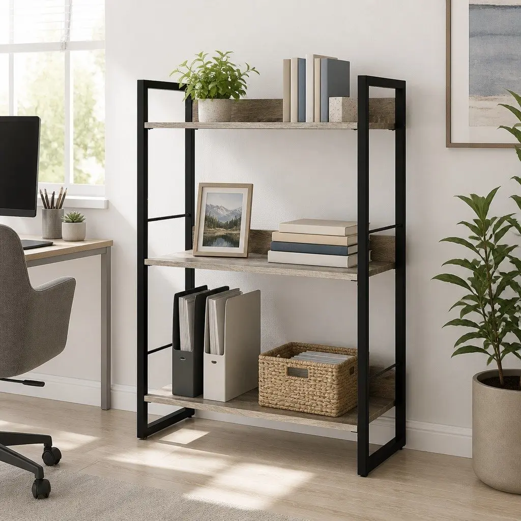 3-Tier Bookshelf with Sturdy Construction