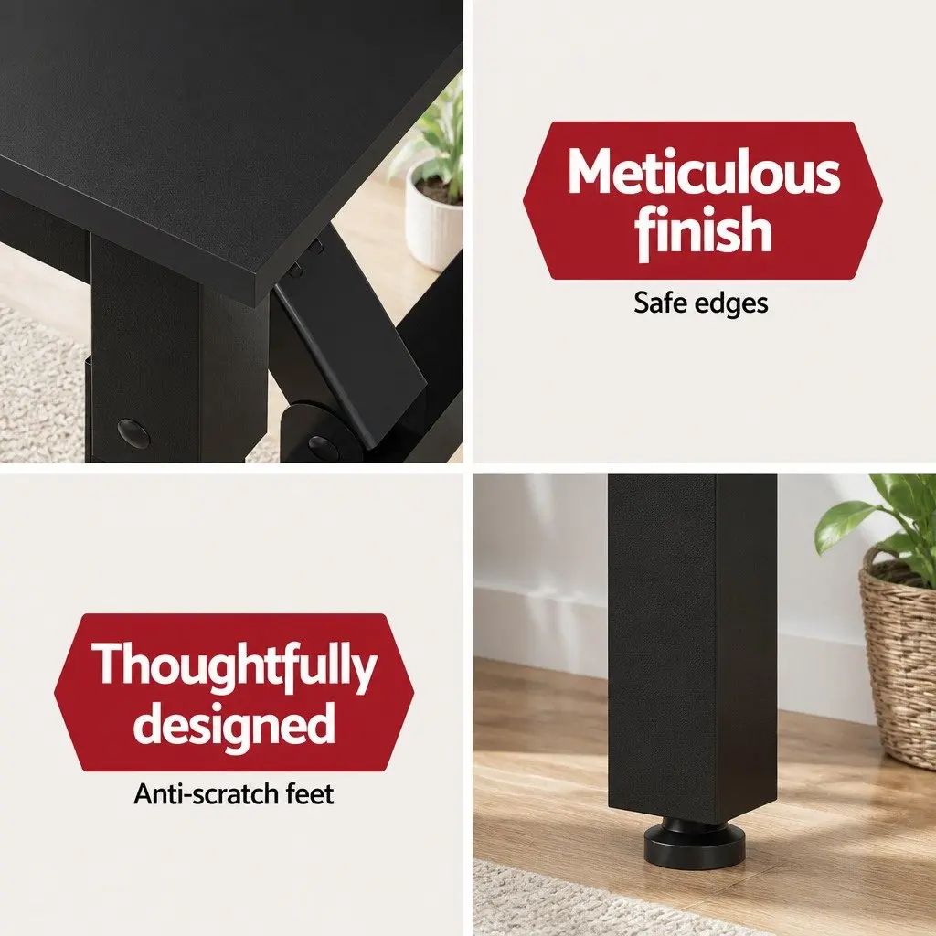 Foldable Computer Desk Black 80cm Corner Table Home Office Study Workstation