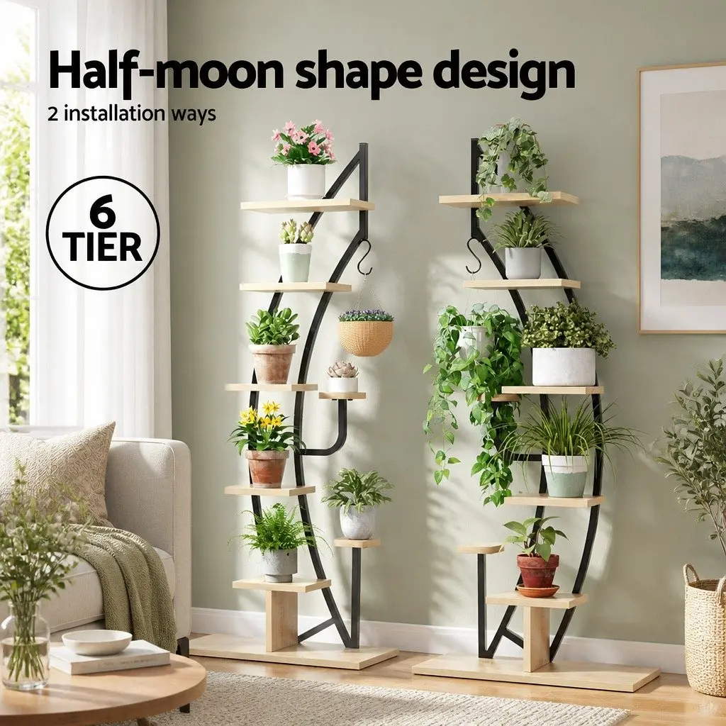 Plant Stand 6 Tier Ladder Corner Shelf Indoor Outdoor Storage Organizer