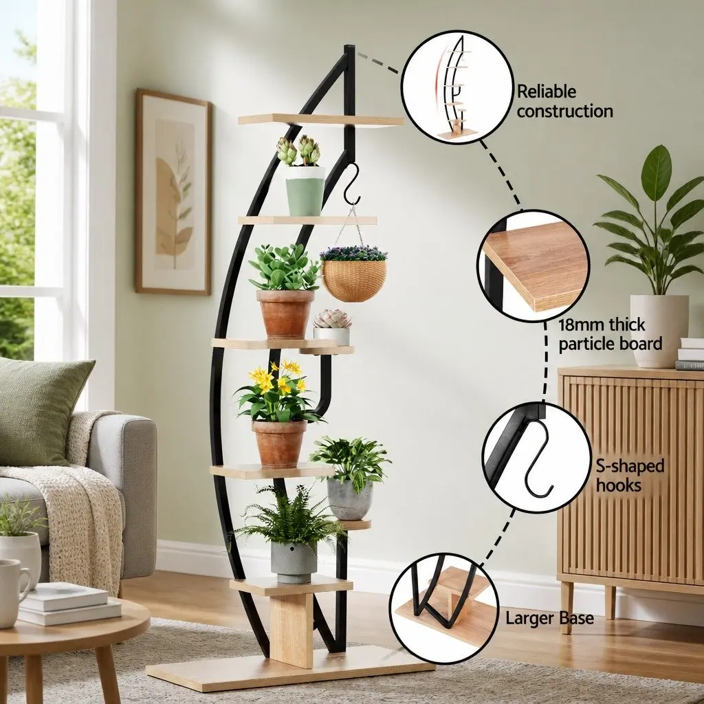 Plant Stand 6 Tier Ladder Corner Shelf Indoor Outdoor Storage Organizer