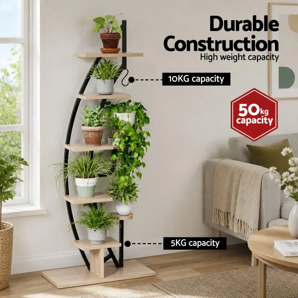 Plant Stand 6 Tier Ladder Corner Shelf Indoor Outdoor Storage Organizer