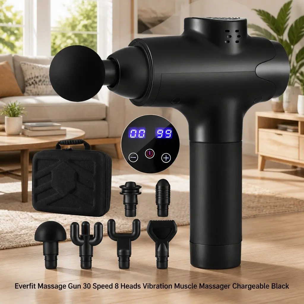 Massage Gun 30 Speed Levels 8 Head Attachments Vibration Muscle Massager